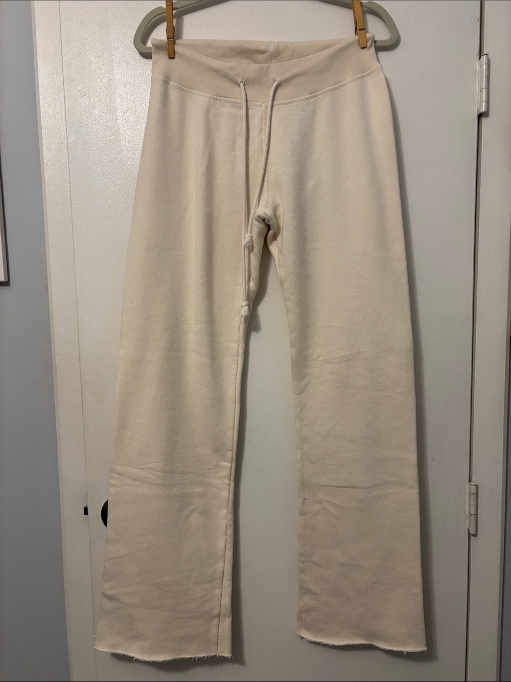 Brandy Melville Cream Wide Leg Drawstring Pants